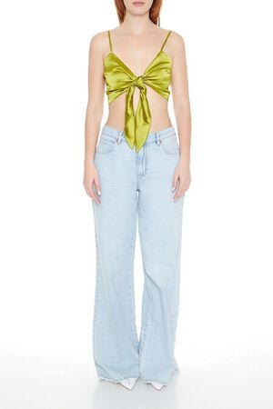 Satin Bow Cropped Cami