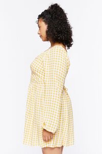 YELLOW/MULTI Plus Size Gingham Mini Dress, image 2