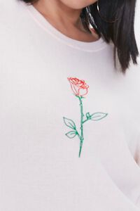 CREAM/MULTI Plus Size Embroidered Rose Top, image 5