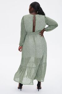 SAGE/CREAM Plus Size Floral Peasant Maxi Dress, image 3