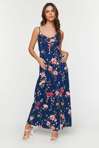 NAVY/MULTI Floral Print Cami Maxi Dress, image 4