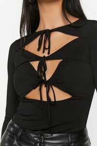 BLACK Cutout Long-Sleeve Bodysuit, image 6