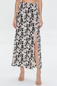 BLACK/MULTI Floral Print Cropped Cami & Skirt Set, image 5