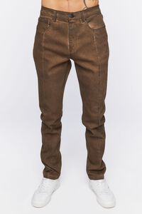 DARK BROWN Split-Hem Slim-Fit Jeans, image 2