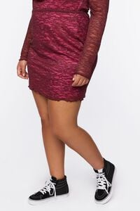 MERLOT/AZALEA Plus Size Lace Mini Skirt, image 3