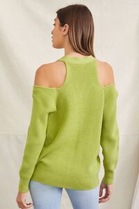 LIGHT GREEN Open-Shoulder Buttoned Sweater, image 3