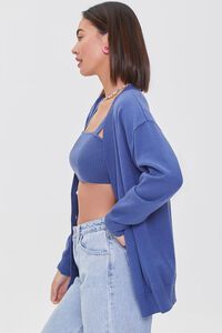BLUE Sweater-Knit Crop Top & Cardigan Set, image 2