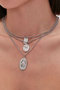 SILVER Iconograph Pendant Layered Necklace, image 1