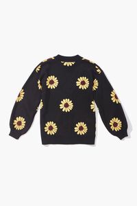 BLACK/MULTI Girls Sunflower Cardigan Sweater (Kids), image 2