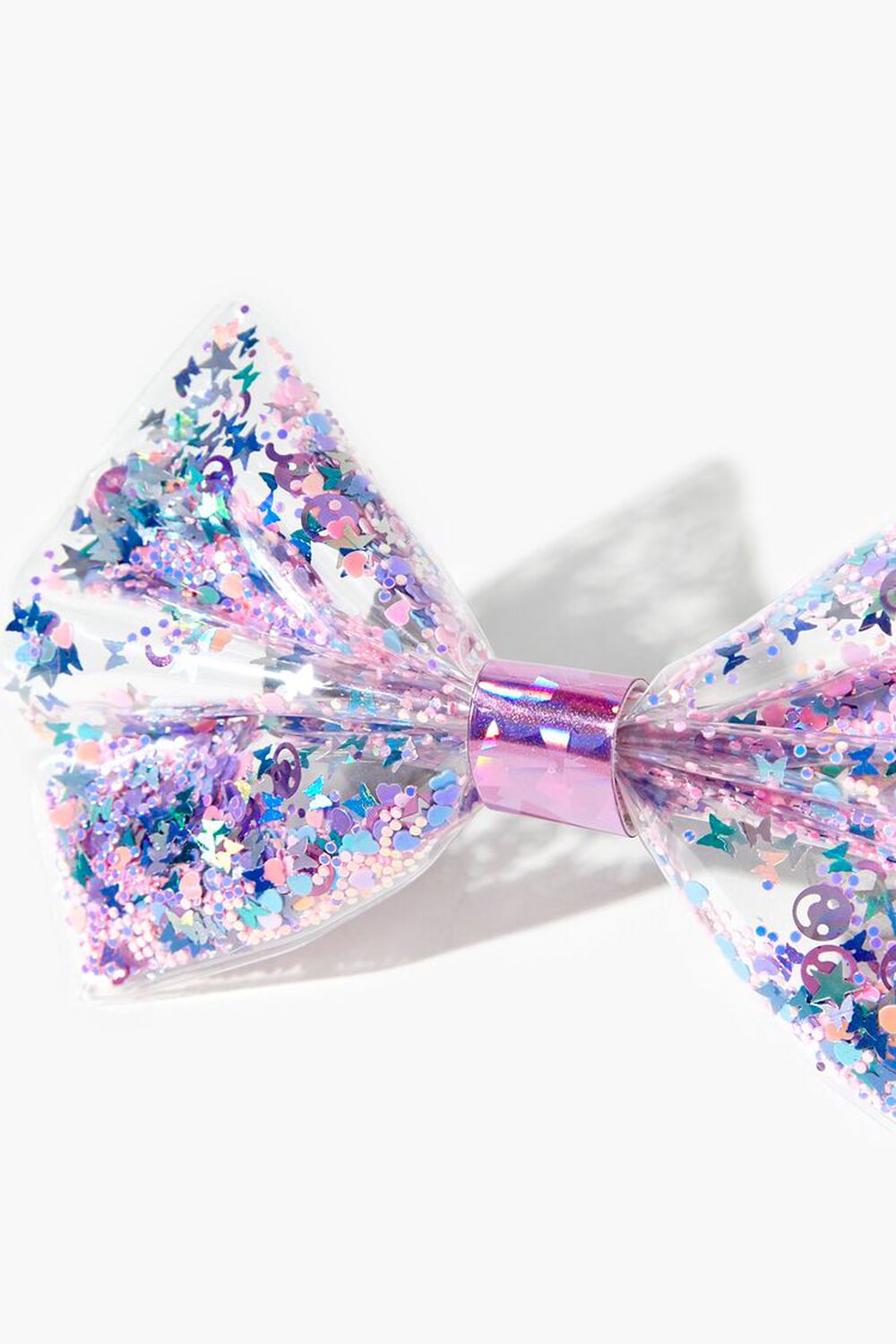 BLUE/PINK Girls Glittered Confetti Bow Hair Clip (Kids), image 3