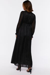 BLACK Chiffon Peasant-Sleeve Maxi Dress, image 3