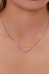 SILVER Snake Charm Necklace, image 1