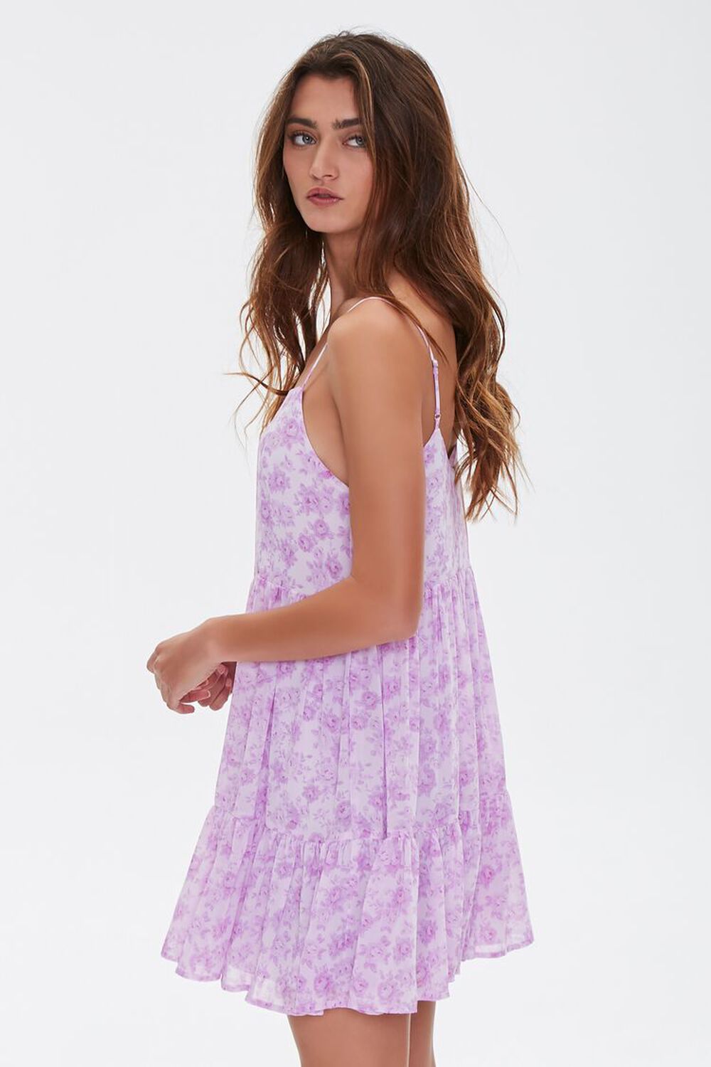 LAVENDER/MULTI Floral Print Mini Cami Dress, image 2
