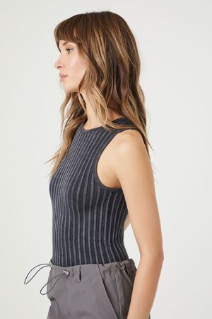 It Feels Right Black Ribbed Button-Front Sleeveless Bodysuit
