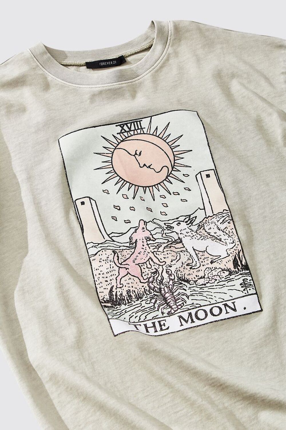 OLIVE/MULTI The Moon Tarot Card Graphic Tee, image 3