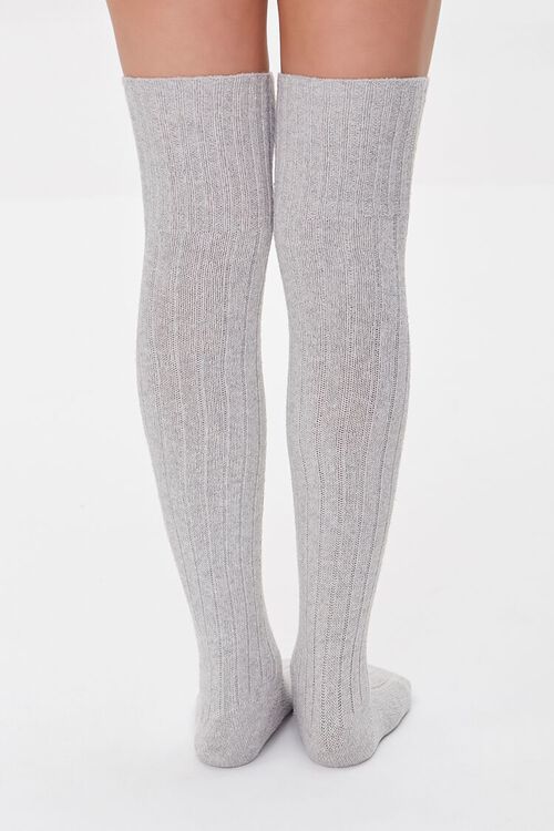 GREY Ribbed Over-the-Knee Socks, image 3