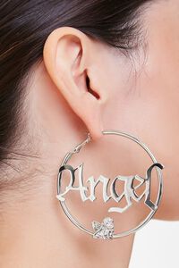 SILVER Angel Hoop Earrings, image 1
