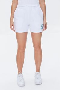WHITE/GREEN Montauk Graphic Fleece Shorts, image 2