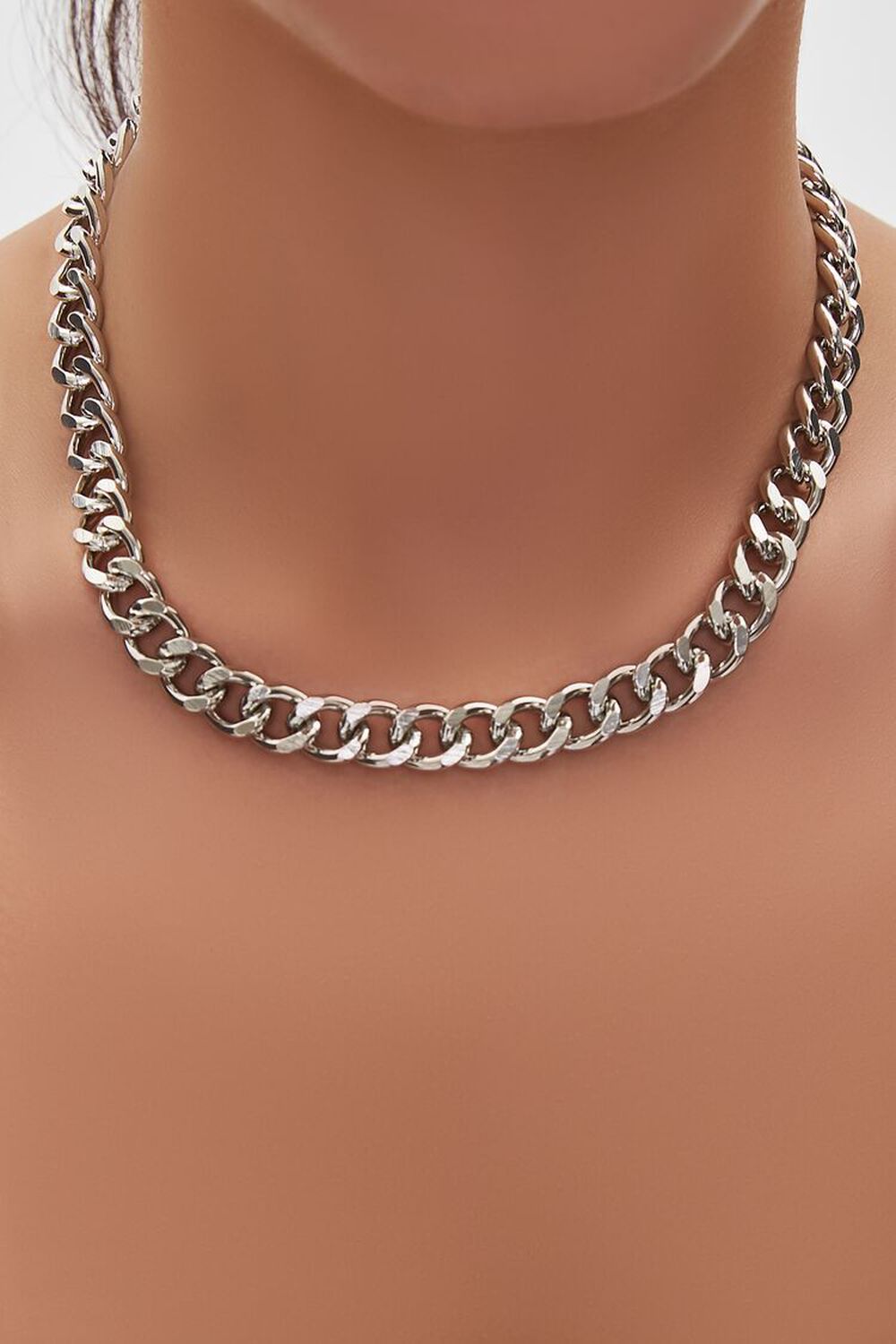 SILVER Chunky Curb Chain Necklace, image 1