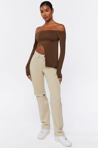 CHOCOLATE Asymmetrical Off-the-Shoulder Top, image 4