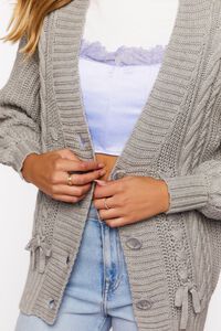 HEATHER GREY Cable Knit Cardigan Sweater, image 5