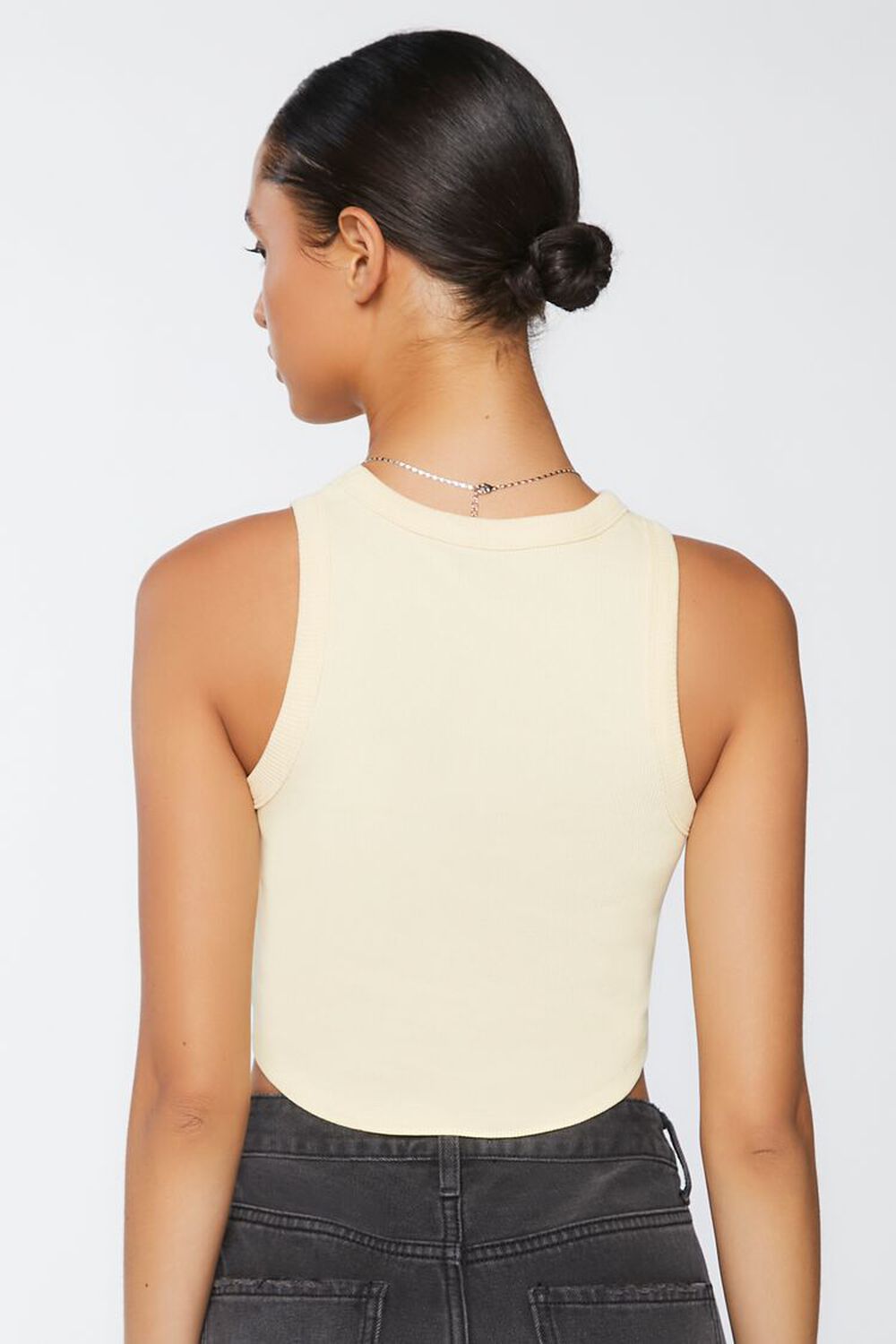 PALE YELLOW Cropped Tank Top, image 3