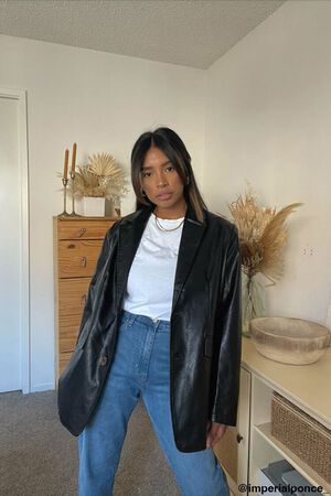  Women 90s oversize style bomber jacket,Y2K leather