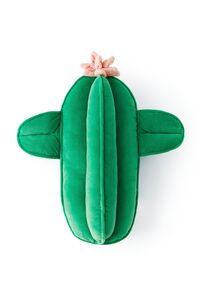 GREEN/PINK Plush Cactus Throw Pillow, image 3