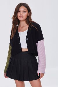 BLACK/MULTI Colorblock Cardigan Sweater, image 6