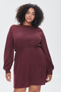 WINE Plus Size Drop-Sleeve Mini Dress, image 5