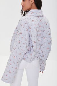 LIGHT BLUE/MULTI Floral Print Zip-Up Quilted Jacket, image 3
