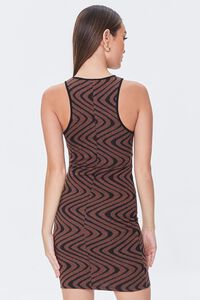 BROWN/BLACK Geo Print O-Ring Cutout Dress, image 3