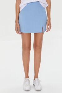 LIGHT BLUE High-Rise Fitted Mini Skirt, image 2