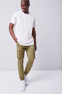 WHITE Faux Suede Curved Tee, image 4