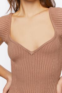 TAUPE Sweater-Knit Ribbed Midi Dress, image 5