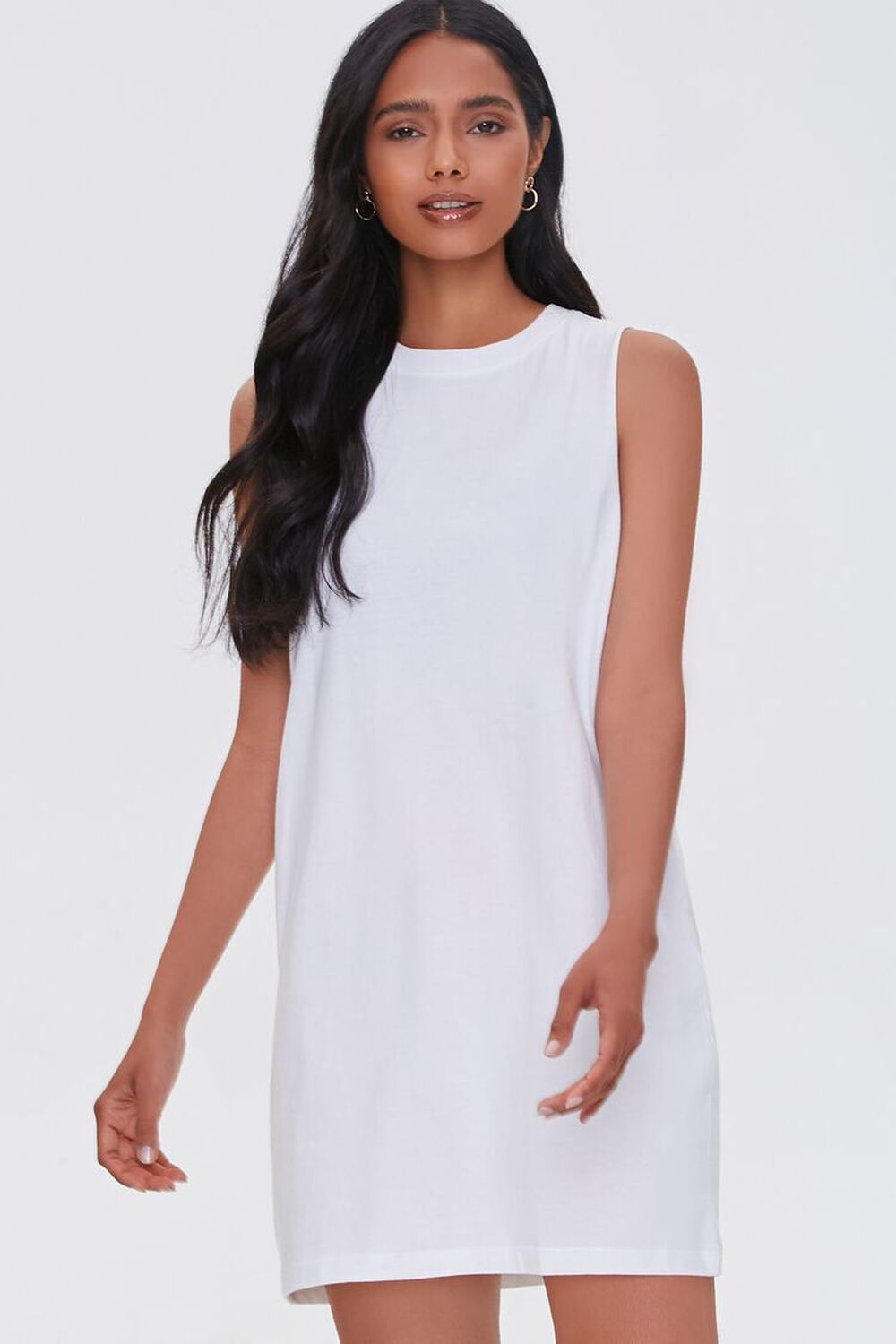 WHITE Muscle Tee Mini Dress, image 1