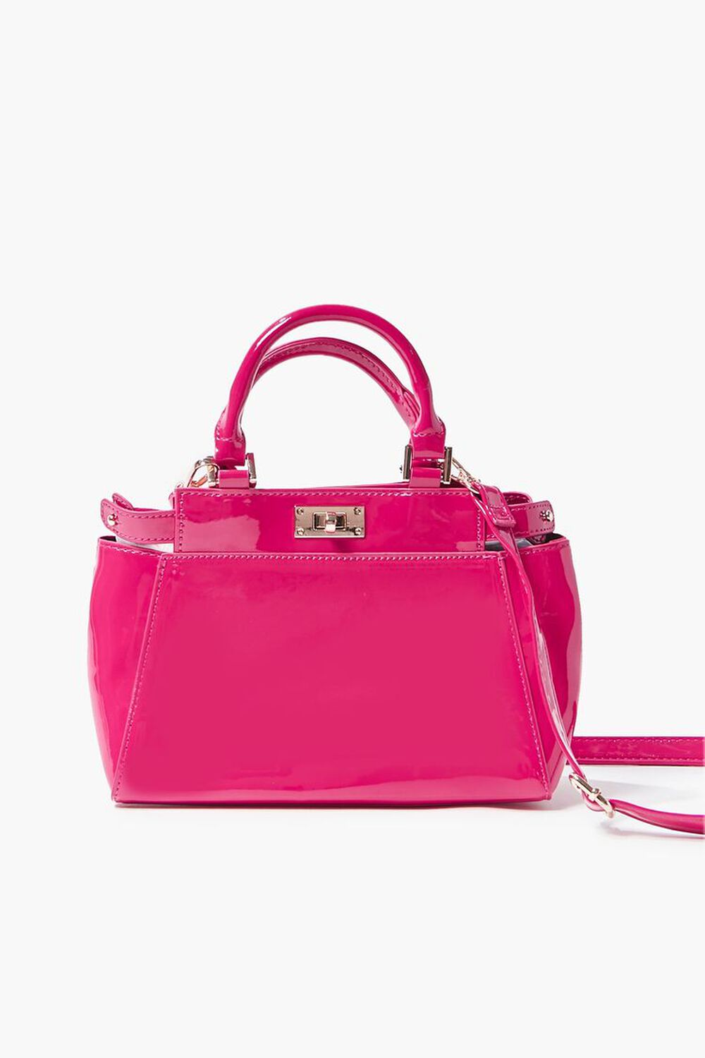 PINK Faux Patent Leather Crossbody Bag, image 1