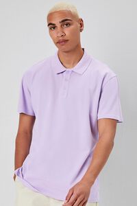 PURPLE Vented-Hem Polo Shirt, image 1