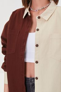 BROWN/NATURAL Colorblock Twill Shirt, image 5