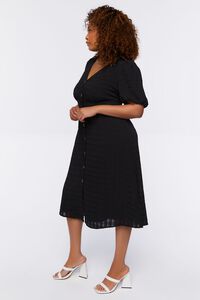 BLACK Plus Size Seersucker Midi Dress, image 2