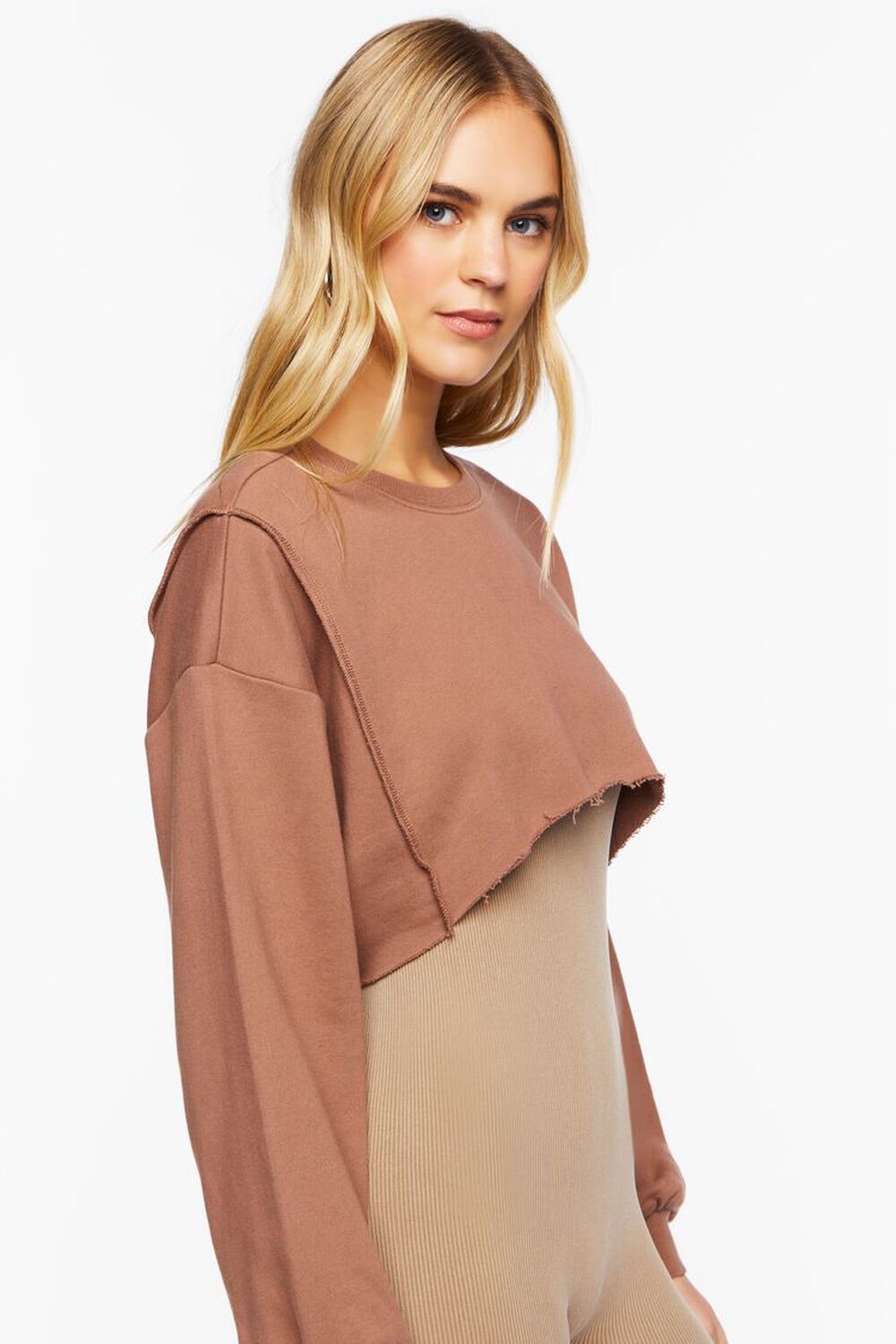 CAMEL Raw-Cut Cropped Pullover, image 2