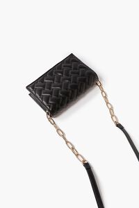 BLACK Quilted Faux Leather Crossbody Bag, image 3
