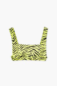 NEON YELLOW/BLACK Tiger Print Bikini Top, image 4