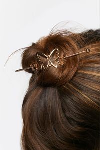 GOLD Butterfly Hair Slider Pin, image 2