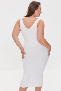 WHITE Plus Size Ribbed Tank Dress, image 3