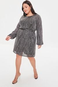 Plus Size Metallic Sequin Mini Dress, image 4