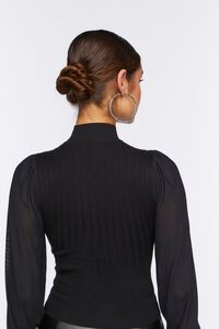 BLACK Cutout Sweater-Knit Top, image 3