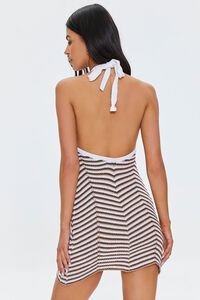 TAN/MULTI Striped Crochet Mini Dress, image 3