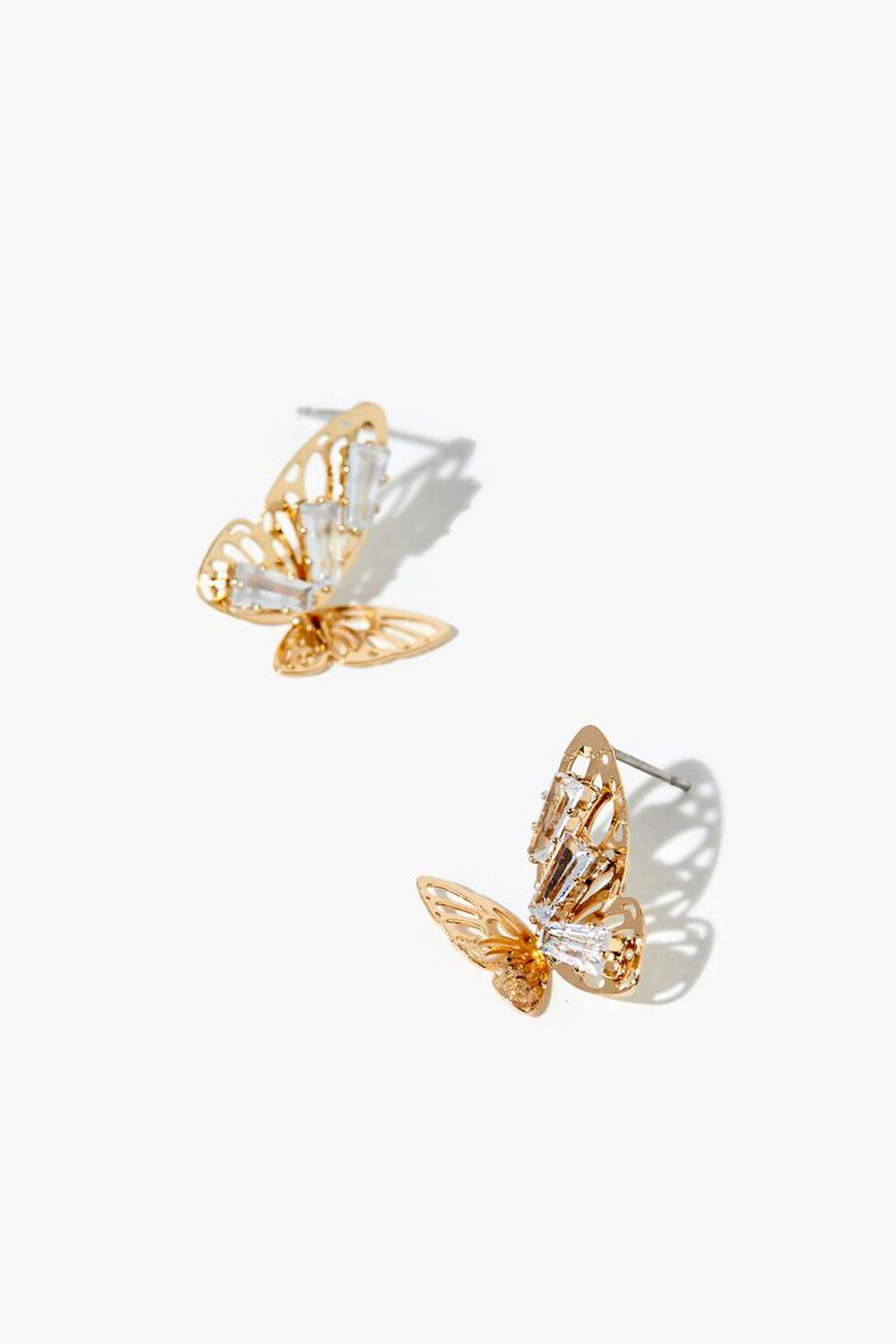 Butterfly Faux Gem Stud Earrings, image 1