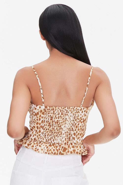 BROWN/IVORY Leopard Print Flounce Cami, image 3
